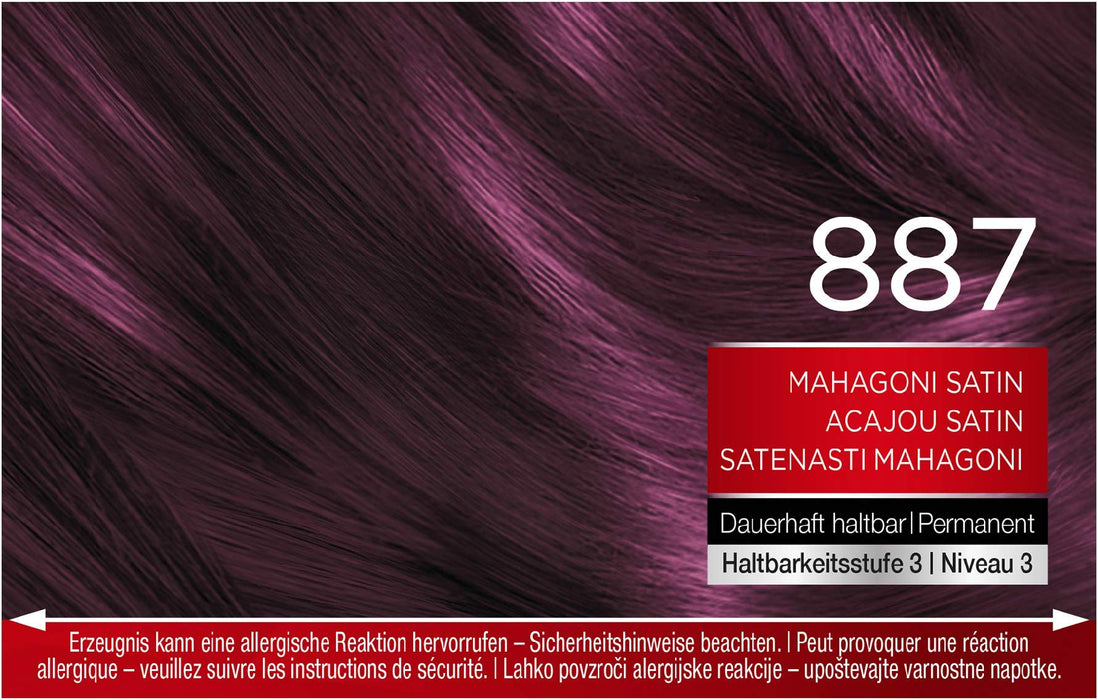 SCHWARZKOPF BRILLANCE Intensywny krem kolorowy 887 mahoniowy poziom 3, z dodatkową obróbką diamentową, 3 sztuki w opakowaniu (3 x 143 ml)