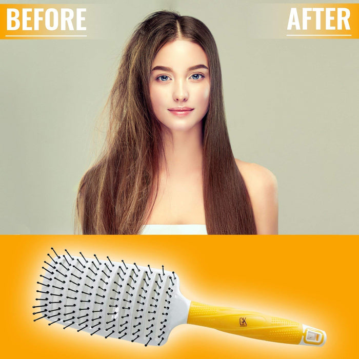 GK HAIR Global Keratin Łatwe suszenie i jazda wentylowana szczotka do włosów Optymalna fryzura i rozczesywanie włosów do tyłu suszenie usuwanie splątanych włosów bezbolesne, gładkie (2,5 cala)