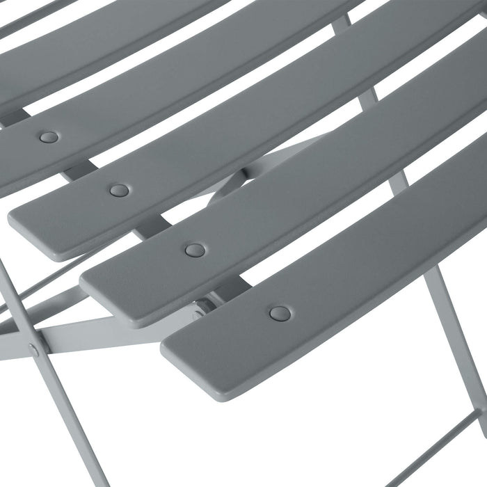 Metalowy zestaw mebli balkonowych szary 2 krzesła stolik ogród taras Fiori