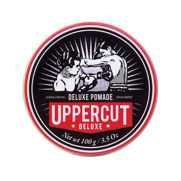 Uppercut Deluxe, Deluxe Pomade, Professional Water-Based Pomade For Men With A Strong Hold High Shine Finish, Easy to Wash Out, No Residue 100g