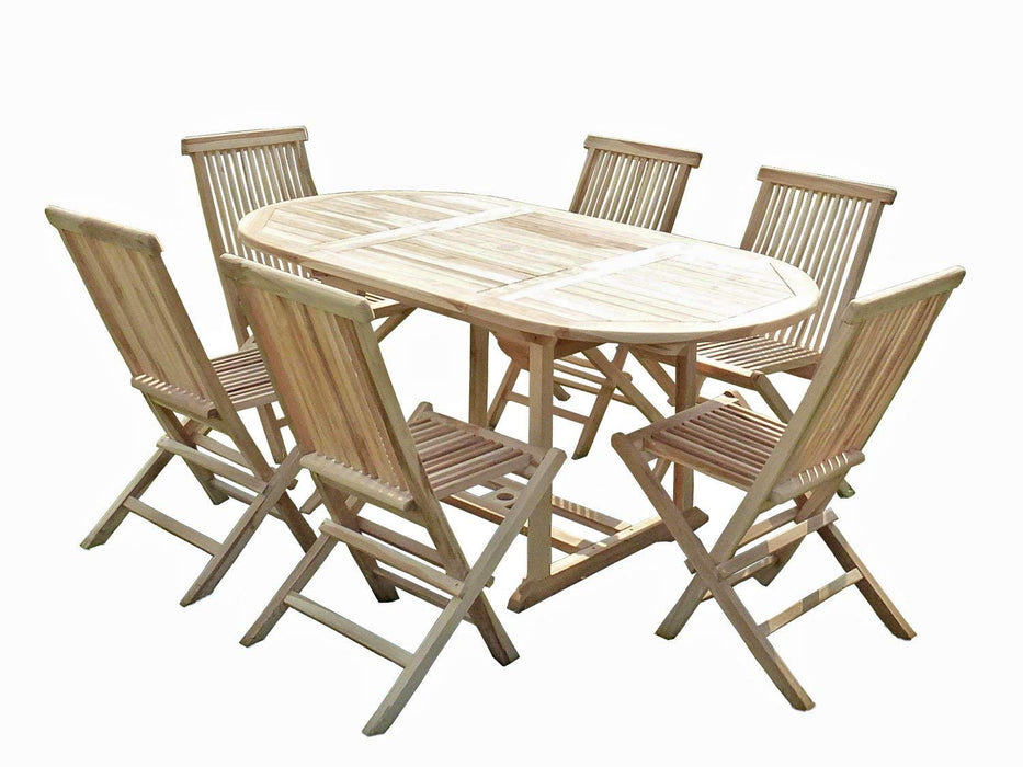 C&L Ogród MJEEJSOLSC06 Zestaw mebli ogrodowych z drewna tekowego 170 x 90 x 75 cm