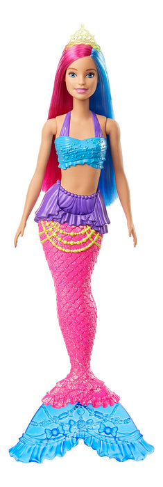 Barbie, Dreamtopia Lalka Syrenka (30 Cm) Z Różowo-Niebieskimi Włosami GJK08