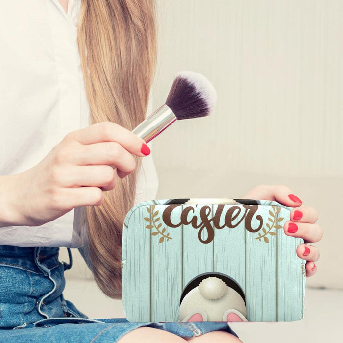 Mała kosmetyczka dla kobiet,kosmetyczka podróżna,kosmetyczka podróżna,Happy Easter Eggs Bunny Tail Druk