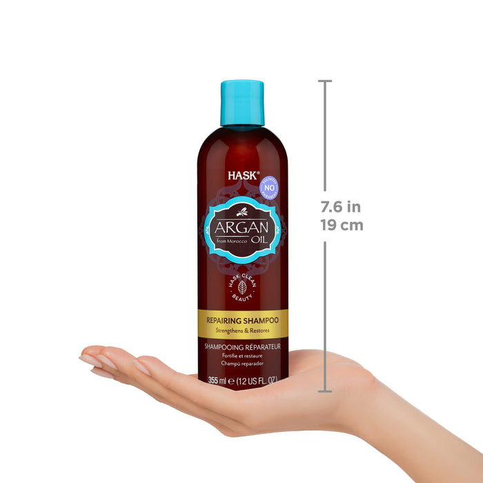 HASK Szampon arganowy, do wszystkich rodzajów włosów, 355 ml