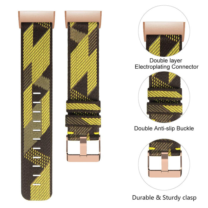 findway Pasek kompatybilny z Fitbit Charge 4 Strap / Charge 3 dla kobiet i mężczyzn, sportowy, tkane nylonowe paski, zastępcza opaska (bez trackera)