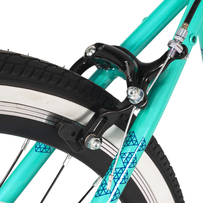 Hiland Hybrydowy rower miejski dla kobiet, wygodny rower, 700C, 7 prędkości, kolor miętowy