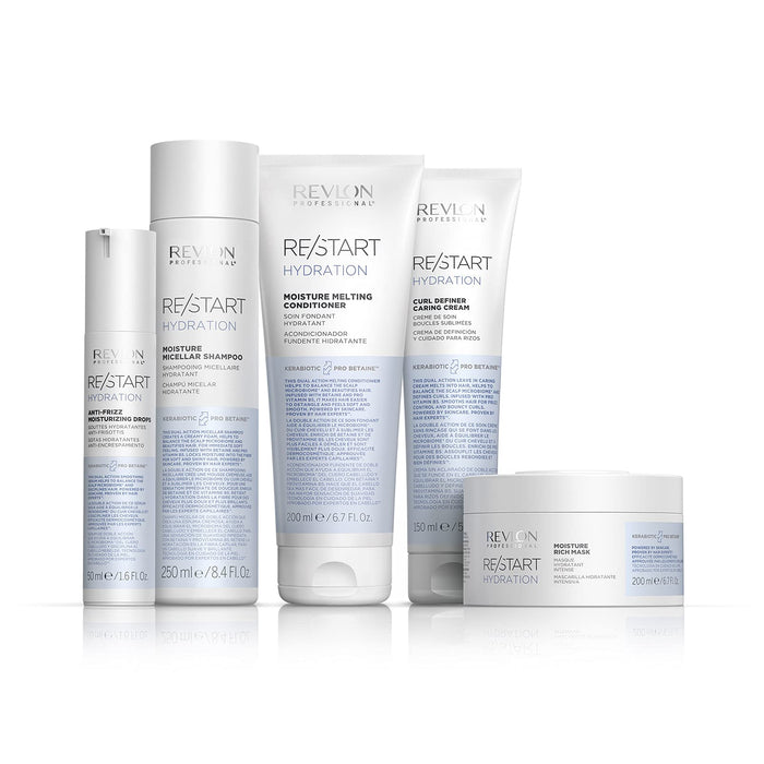RE/START Hydration Moisture Micellar Shampoo, 250 ml, szampon micelarny do włosów i skóry głowy, szampon do włosów dla lepszego nawilżenia, kremowa pianka do włosów normalnych i suchych