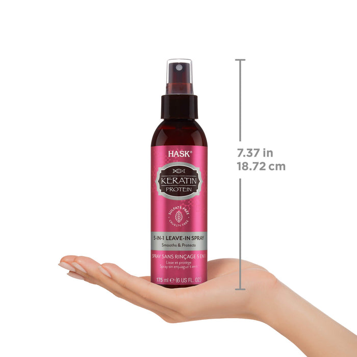 HASK 5 w 1 Leave In Conditioner Spray Keratin Prottein, do wszystkich rodzajów włosów, 175 ml
