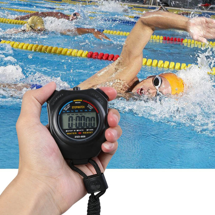 Vicloon Cyfrowy sportowy stoper timer z gwizdkiem ze stali nierdzewnej, duży wyświetlacz LCD odpowiedni do piłki nożnej, koszykówki, biegania, pływania, fitnessu i innych