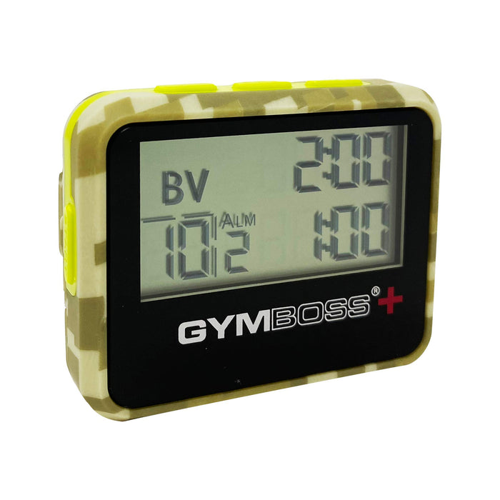 Gymboss Plus timer interwałowy i stoper (kamuflaż/żółty)