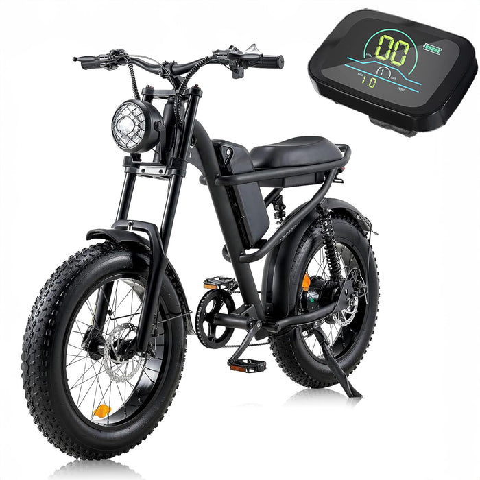 Riding'times E Bike rower elektryczny 20" Fat Tire rower elektryczny, akumulator 48 V/15 Ah, maks. zasięg do 40-90 km, rower górski off-road z 7 biegami, City E Bike, dla mężczyzn i kobiet