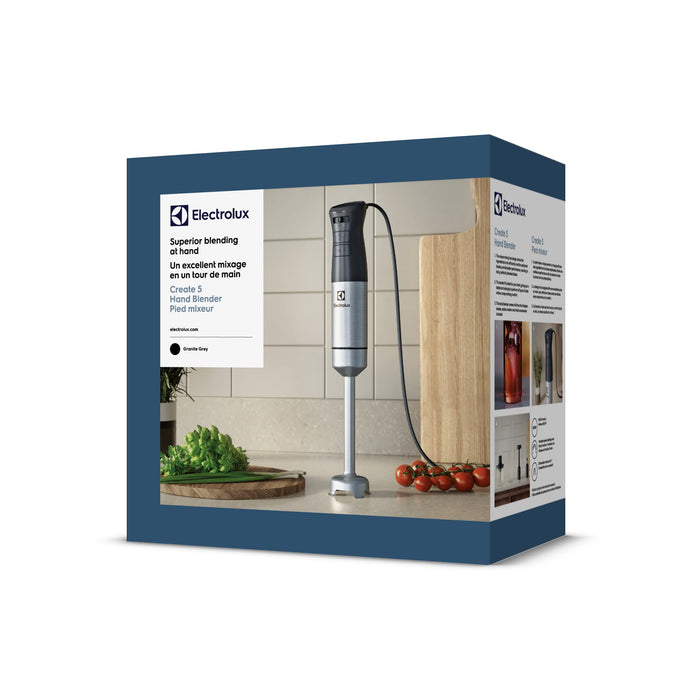 Electrolux Blender Ręczny, Mocny i wielofunkcyjny 800 W, 2 Noże ze stali nierdzewnej, Szeroki wybór akcesoriów, Kilka prędkości + funkcja Turbo, Możliwość mycia części w zmywarce, E5HB1-8SS, Czarny