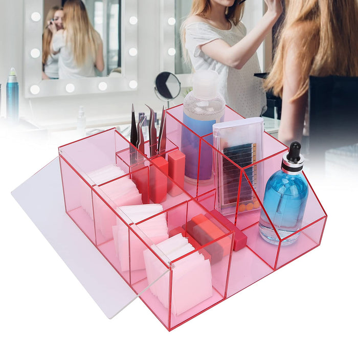 Pojemnik ekspozycyjny na makijaż, solidna konstrukcja różowy przezroczysty duża przestrzeń do przechowywania makijażu pudełko do przechowywania do domu do salonu piękności