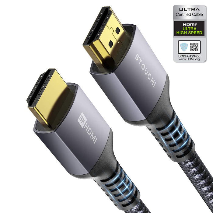 Certyfikowany kabel HDMI 2.1 3m, Stouchi 8K 48Gbps Ultra High Speed 8K60 4K120 144Hz RTX 3090 eARC HDR10 HDCP 2.2 i 2.3 Dolby Kompatybilny z Playstation 5/PS5/Xbox Series X/Samsung/Sony/LG/Roku/TCL TV
