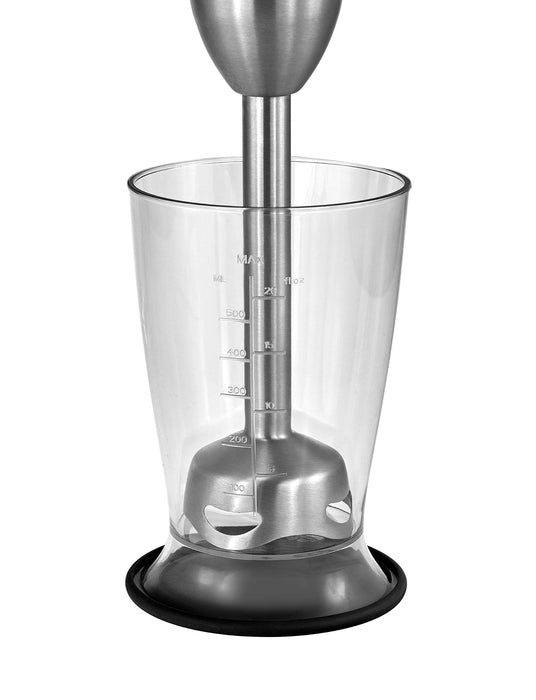 Brabantia BBEK1061MB Zestaw blendera ręcznego - 1000 Watt - Prędkości 8 - Funkcja Turbo - Miarka 600 ml - Kruszarka do lodu - Smoothie maker - Stal nierdzewna