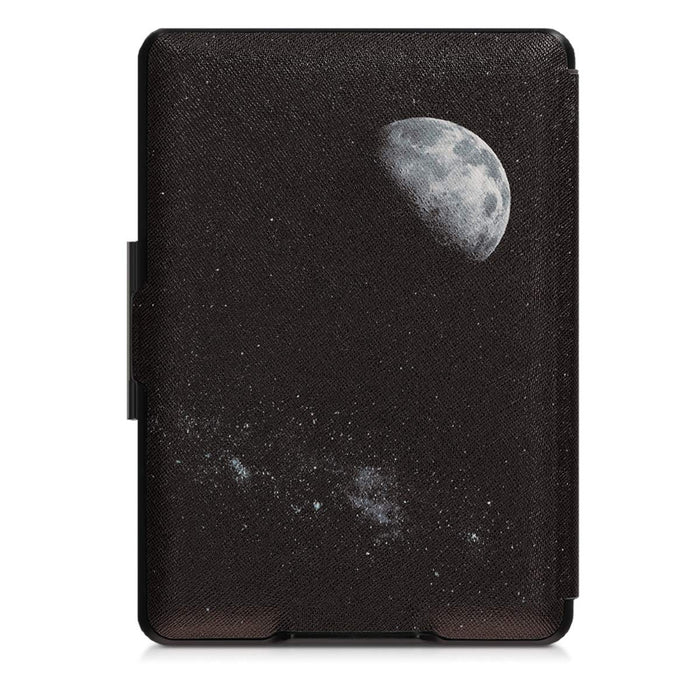 kwmobile Etui kompatybilne z Amazon Kindle Paperwhite - sztuczna skóra eReader etui ochronne Cover Case (do modeli do 2017) - księżyc jasnoszary czarny