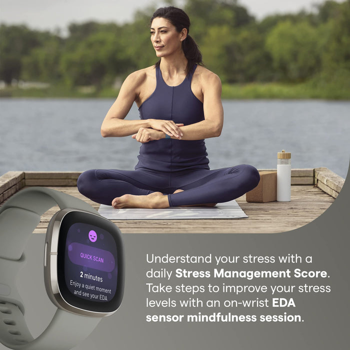 Fitbit Unisex-Adult Sense Activity Tracker, Szary/Srebrny, jeden rozmiar