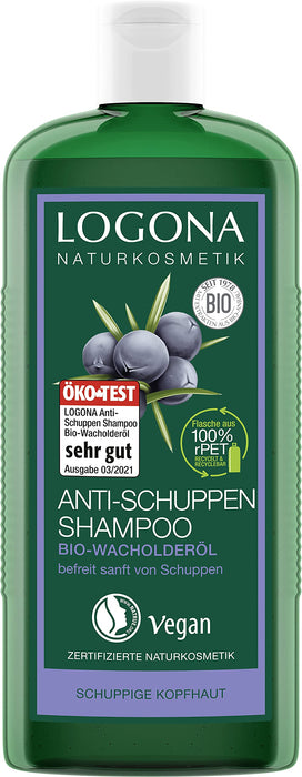 Logona Naturkosmetik Szampon Przeciwłupieżowy Organiczny Olejek Jałowca, 250 ml