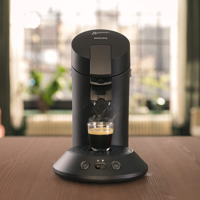Philips Senseo Original Plus CSA210/60 ekspres do kawy na saszetki (wybór mocy kawy Plus, technologia Coffee Boost, wykonany z plastiku pochodzącego z recyklingu), czarny