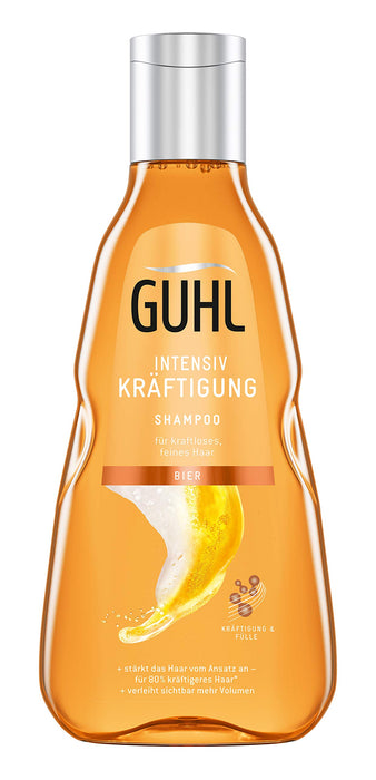 Guhl Szampon intensywnie wzmacniający – wzmacnia delikatne, mocne włosy – nadaje 80% więcej objętości dzięki ekstraktowi z piwa, 250 ml