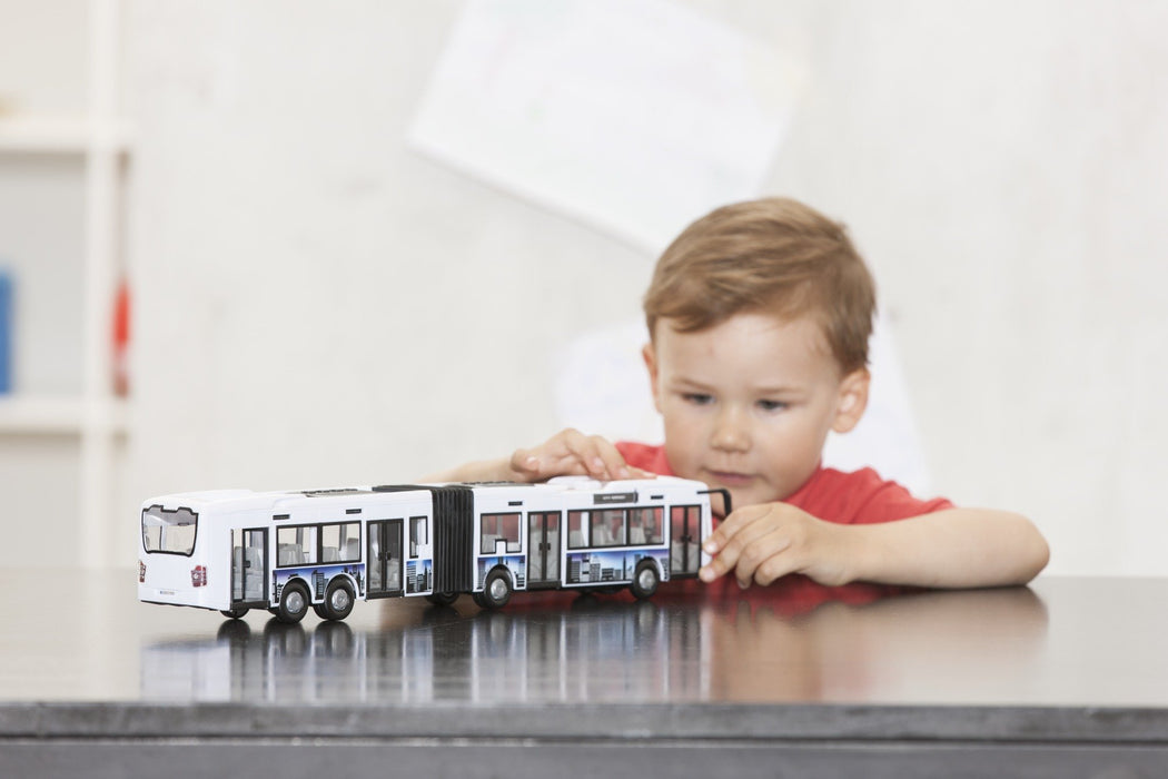Dickie Toys 203748001 Duży Autobus miejski express, zabawkowy autokar z tarciem, drzwi otwierane, 2 wersje kolorystyczne, wybór koloru losowy czerwony lub niebieski, dla dzieci od 3 lat, 46 cm