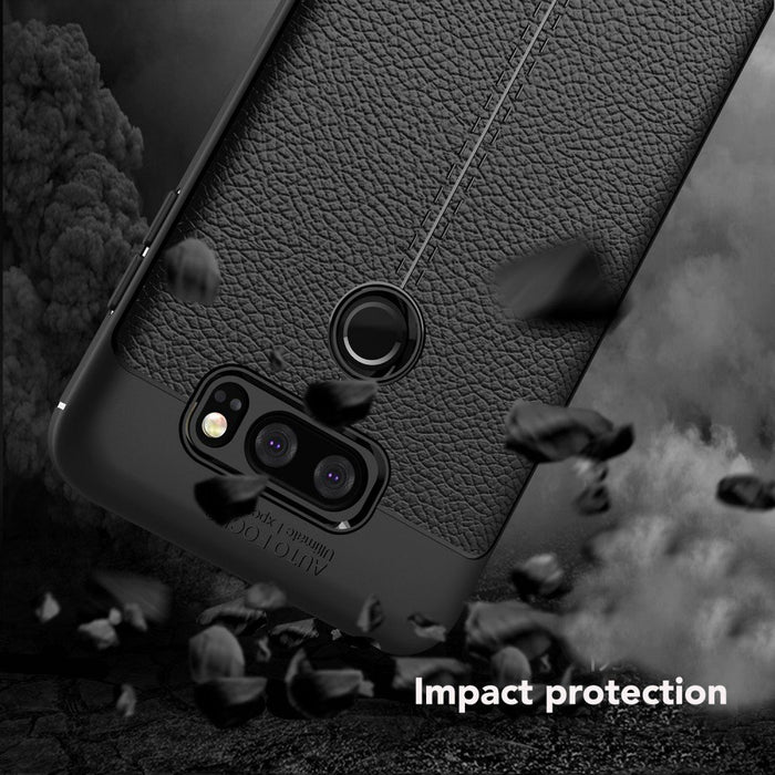 NALIA Skórzane etui kompatybilne z LG V30, silikonowe ultracienkie ochronne etui na telefon gumowe etui żelowe premium miękka skóra, odporne na wstrząsy wąski tył ochraniacz na zderzak tylna obudowa smartfona - czarne