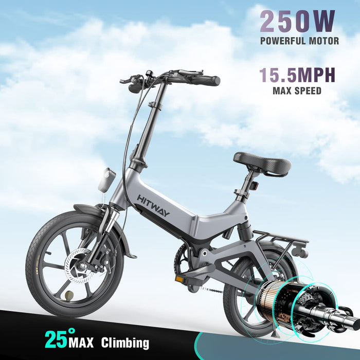 HITWAY S-Pedelec elektryczny rower składany, 250 W, z akumulatorem 7,5 Ah, 16 cali