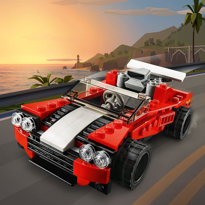 LEGO Creator 3 w 1 Samochód sportowy 31100 — zabawkowy zestaw konstrukcyjny (134 elementy)
