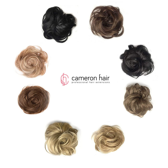CAMERON HAIR Doczepiany Kok na Gumce, Ciemnobrązowy, Gęsty, Naturalny Połysk, Miękki, Wytrzymały, Suszenie, Modelowanie, Prostowanie, Treska, Liczne Warianty