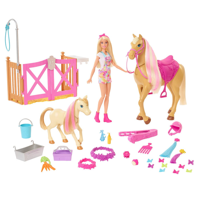 Barbie Lalka i Pielęgnacja Koni, Wielokolorowy, Od 3 lat, GXV77