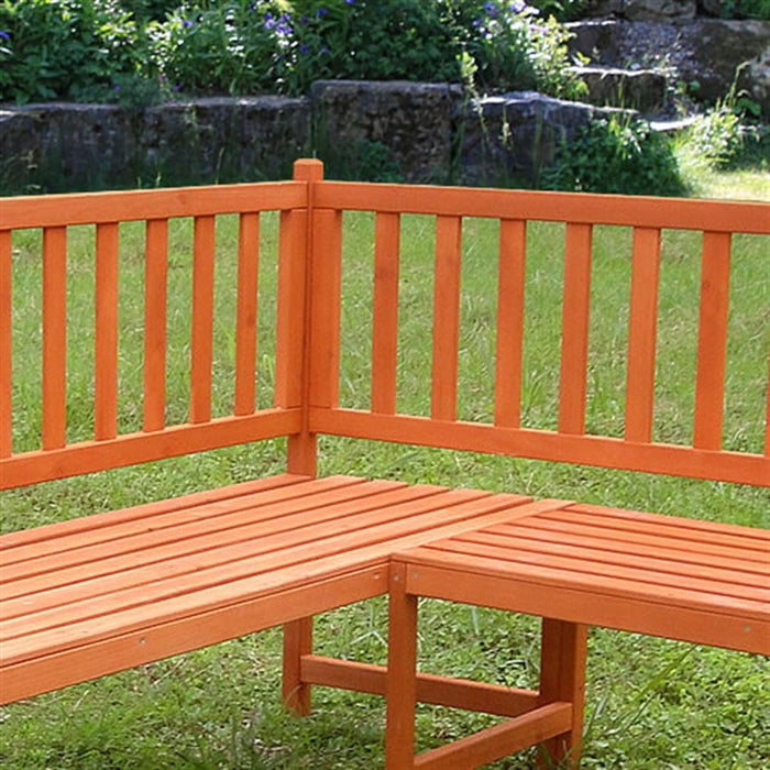 Melko Drewniana ławka narożna do siedzenia na zewnątrz meble ogrodowe siedzisko