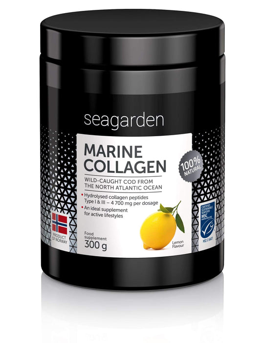 Sproszkowany norweski kolagen morski | Dzikie ryby z północnego Atlantyku | 2-miesięczny zapas | Hydrolizowane peptydy | Suplement dla zdrowej skóry, włosów, paznokci | 100% naturalny | 300 g