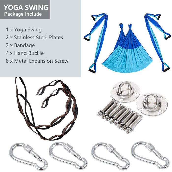 ARNTY Aerial zestaw hamaków do jogi, Aerial Yoga Hammock Swing z torbą do noszenia i paskami przedłużającymi, trapez Sling