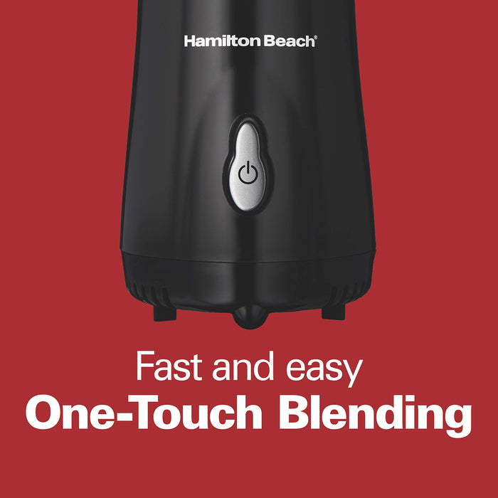 Hamilton Beach - osobisty mikser blender mały mikser stojący i ekspres do smoothie, elektryczny blender z pokrywką podróżną, 0,4l, 175 wat, kubek smoothie bez BPA, czarny (51101B-CE)