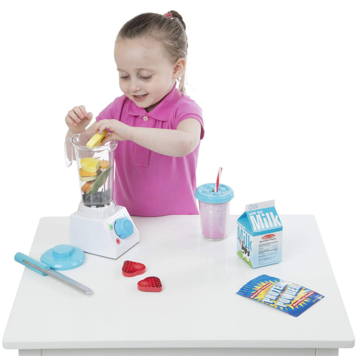 Melissa & Doug – zestaw z blenderem do koktajli | zabawa imaginacyjna | zabawkowe jedzenie | 3+ | prezent dla chłopca lub dziewczynki