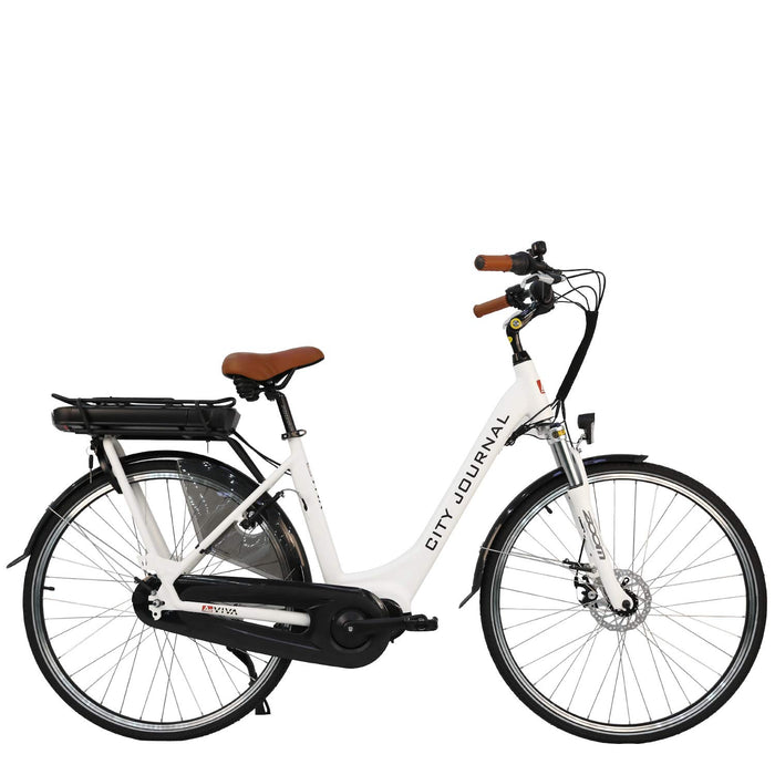 AsVIVA E-Bike damski rower holenderski 28", niskopoczątkujący (akumulator 13 Ah), 7-biegowa przerzutka Shimano, silnik środkowy, hamulce tarczowe, biały