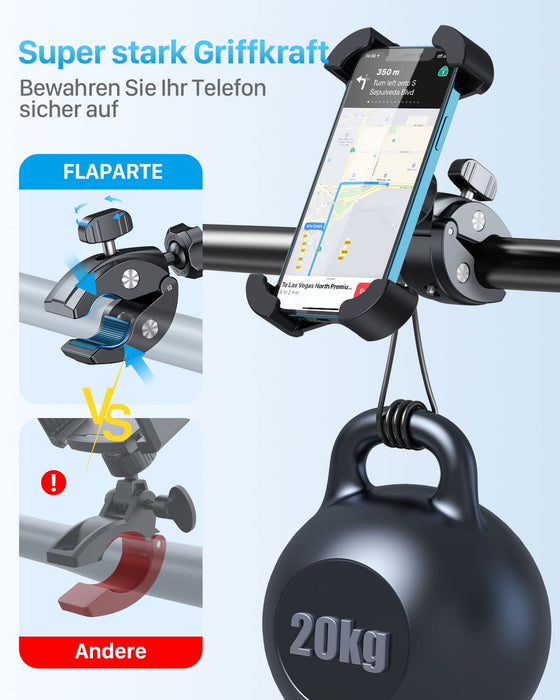 Uchwyt na telefon rowerowy, uchwyt na telefon motocyklowy, obrotowy 360° regulowany zdejmowany uchwyt na smartfon do roweru górskiego, skutera, kompatybilny z iPhone'em, Samsung S10 S9, Huawei, 4,5-6,8 cala