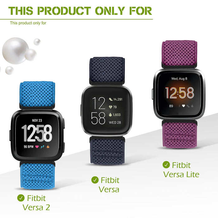 Yunshare Nylon regulowany, elastyczny pasek kompatybilny z Fitbit Versa/Versa 2/Versa Lite/Versa SE, pasek do zegarka dla kobiet i mężczyzn, sportowy zamiennik Stretchbander
