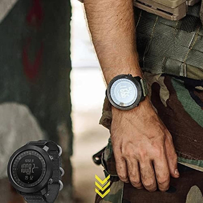 Smart Watch męski inteligentny zegarek na zewnątrz wodoodporny zegarek krokomierz wysokościomierz barometr kompas świecący cyfrowy wyświetlacz zegarek sportowy H, H