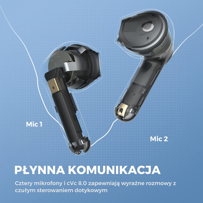 Słuchawki Bluetooth 5.2 SoundPEATS Air 3, Słuchawki Bezprzewodowe Douszne z Qualcomm QCC3040 i aptX-Adaptive, w Wykrywaniu uszu, Podwójne Mikrofony i TrueWireless Mirroring, SoundPEATS APP Tryb Gry
