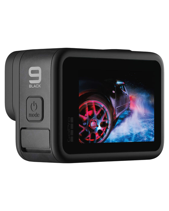 GoPro HERO 9, wodoodporna kamera akcji z przednim wyświetlaczem LCD i tylnymi ekranami dotykowymi, wideo 5K Ultra HD, zdjęcia 20MP, transmisja na żywo 1080p, kamera internetowa, stabilizacja, Czarna