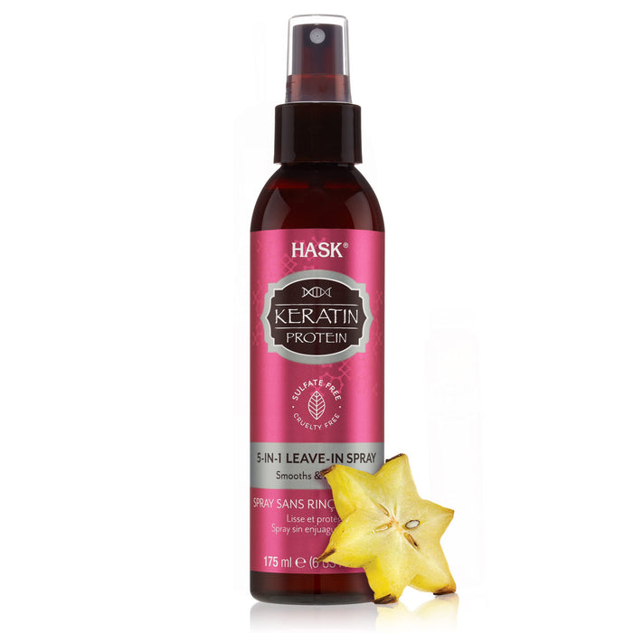 HASK 5 w 1 Leave In Conditioner Spray Keratin Prottein, do wszystkich rodzajów włosów, 175 ml