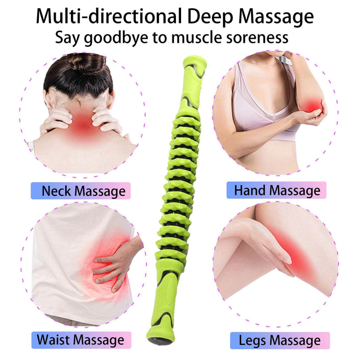 AUTOECHO Wałek do masażu – Muscle Roller Stick dla sportowców – wielofunkcyjny wałek do ciała do redukcji cellulitu i napięcia mięśni, masażer cellulitowy dla kobiet i mężczyzn
