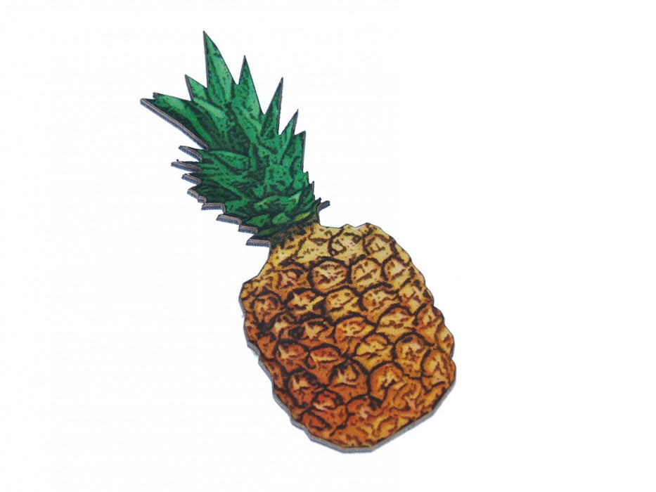 Miniblings Ananas Print przypinka z drewna do żywności, zdrowa żywność, witaminy