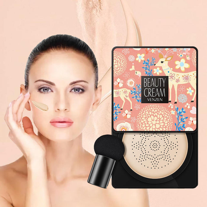 Krem BB | Mushroom Head Air Cushion CC Cream - Nawilżający korektor Długotrwała baza pod makijaż twarzy, podkład w kremie do makijażu Nude do kontroli Lzyj