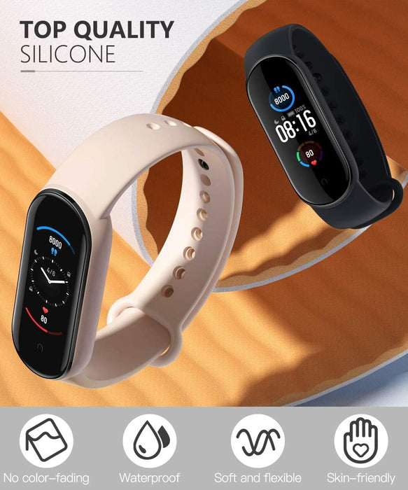 TiMOVO Zamiennik paska kompatybilny z Xiaomi Mi Band 6/Mi Band 5, perforowany, miękki silikonowy pasek na nadgarstek, pasuje do Mi Band 6/5 Smart Band bransoletka