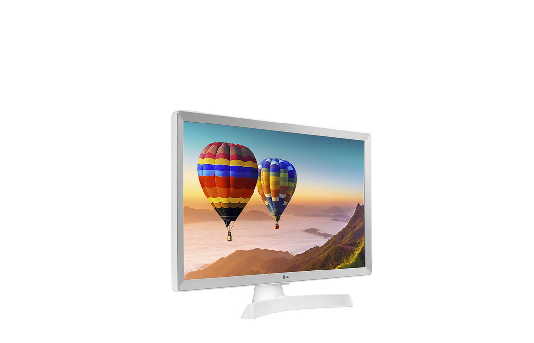 LG - 24TN510S- WZ - Monitor Smart TV da 60 cm (24") con schermo LED HD (1366 x 768, 16:9, DVB-T2/C/S2, WiFi, Miracast, 10 W, 2 x HDMI 1.4, 1 x USB 2.0, ottica, LAN RJ45, VESA 75 x 75), colore bianco