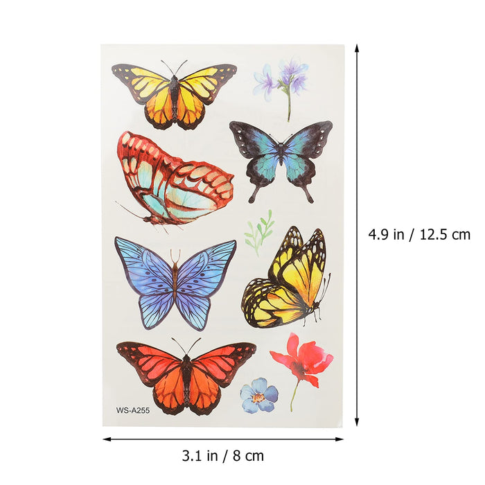 Lurrose 20 Arkuszy Motyle Tymczasowe Tatuaże Motyl Fałszywe Tatuaże Wodoodporna Tatuaż Naklejka Dla Dziewcząt Butterfly Dekoracje Urodzinowe Body Art Makijaż Naklejki