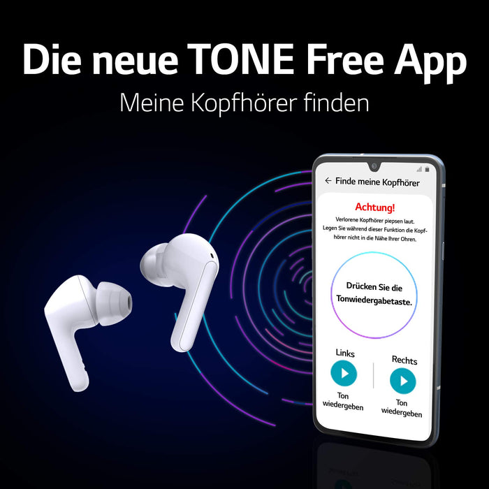 Lg Tone Free Hbs-Fn6 Słuchawki Douszne Bluetooth, Białe Headphones