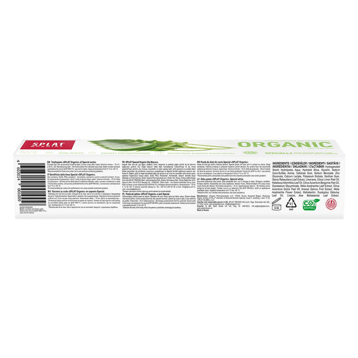 Splat Organic pasta do zębów, 1 opakowanie (1 x 75 ml)